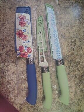 Pioneer Woman 3-Piece Floral Kitchen Knife Set